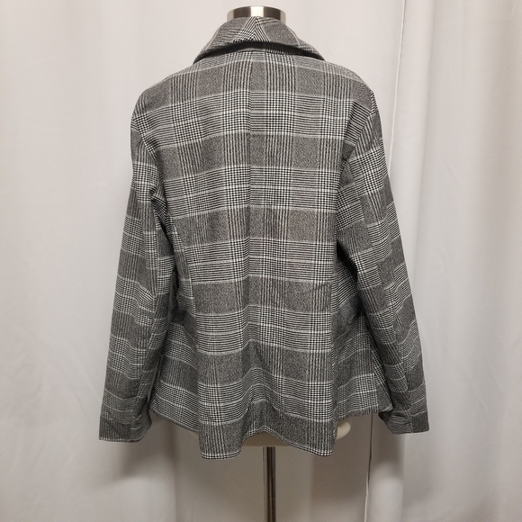 Torrid Black Glen Plaid Houndstooth Cutaway Stretch Open Blazer 2X NEW - Picture 3 of 10